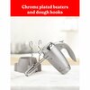 Betty Crocker Hand Blender 7 Speed, 250 Watt Electric Mixer with Beaters and Dough Hooks, Silver BC-4208S